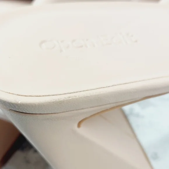 NEW Open Edit Saydee Tan Cream Block Heel Slip On Square Toe Sandals O816 - Picture 14 of 15